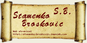 Stamenko Brošković vizit kartica